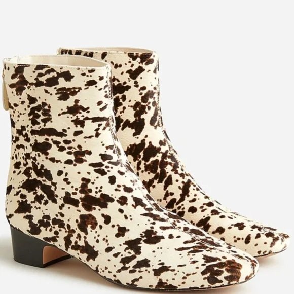 J Crew Roxie zip-back ankle boots in calf hair size 8.5 - Picture 2 of 3